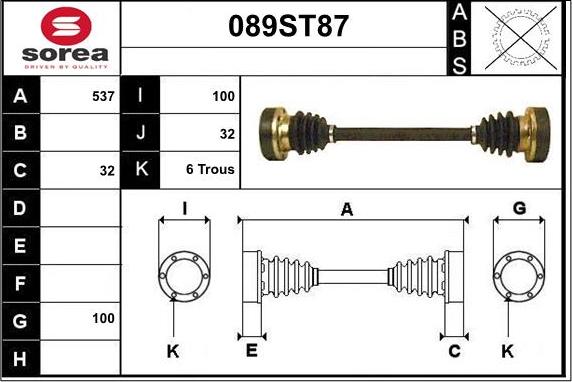 STARTCAR 089ST87 - Приводний вал avtolavka.club