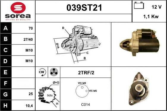 STARTCAR 039ST21 - Стартер avtolavka.club