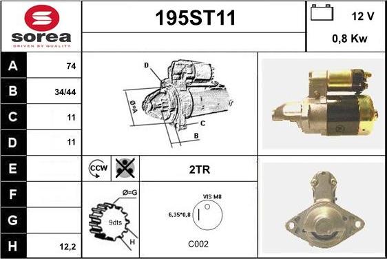 STARTCAR 195ST11 - Стартер avtolavka.club