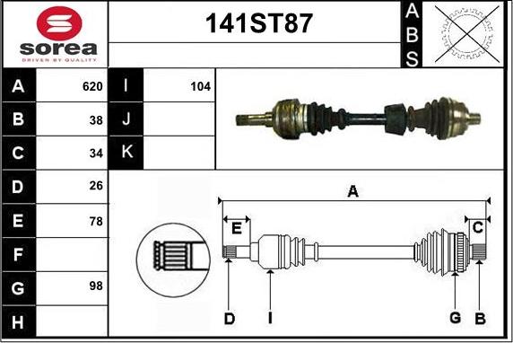 STARTCAR 141ST87 - Приводний вал avtolavka.club