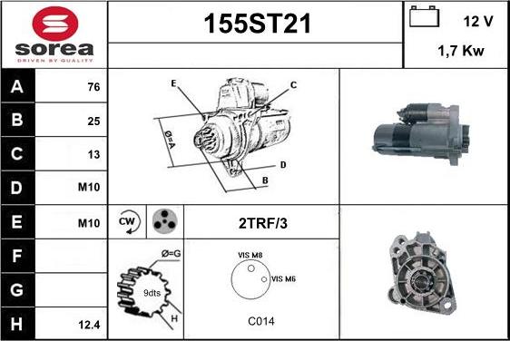 STARTCAR 155ST21 - Стартер avtolavka.club