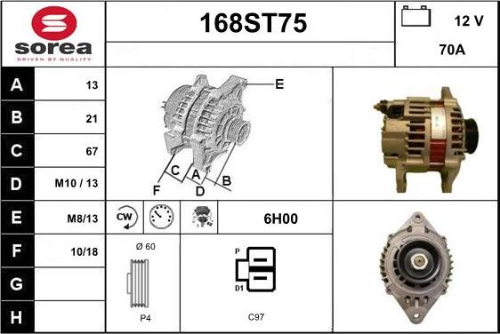 STARTCAR 168ST75 - Генератор avtolavka.club