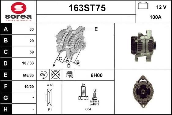 STARTCAR 163ST75 - Генератор avtolavka.club