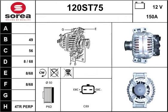 STARTCAR 120ST75 - Генератор avtolavka.club