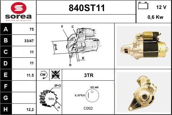 STARTCAR 840ST11 - Стартер avtolavka.club