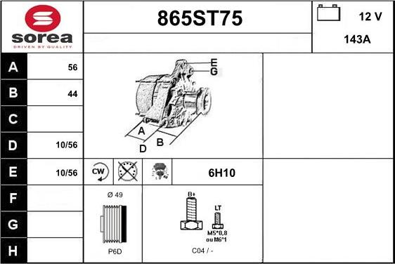 STARTCAR 865ST75 - Генератор avtolavka.club