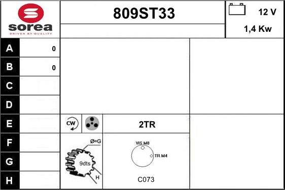 STARTCAR 809ST33 - Стартер avtolavka.club