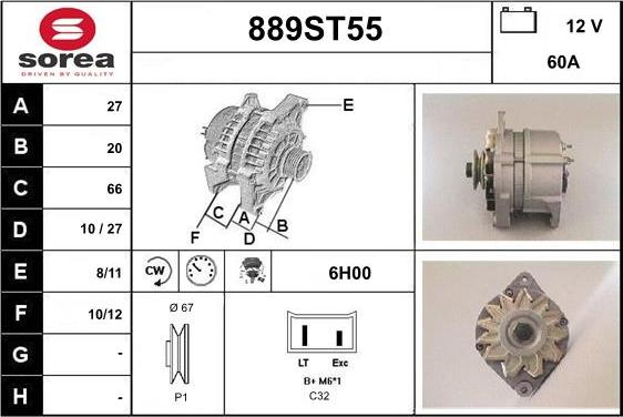 STARTCAR 889ST55 - Генератор avtolavka.club