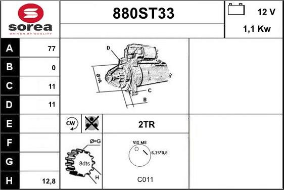 STARTCAR 880ST33 - Стартер avtolavka.club