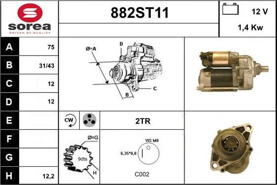 STARTCAR 882ST11 - Стартер avtolavka.club