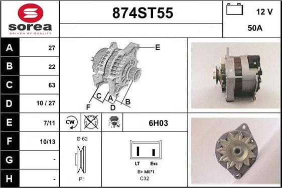 STARTCAR 874ST55 - Генератор avtolavka.club