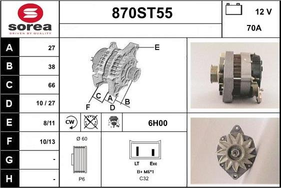 STARTCAR 870ST55 - Генератор avtolavka.club