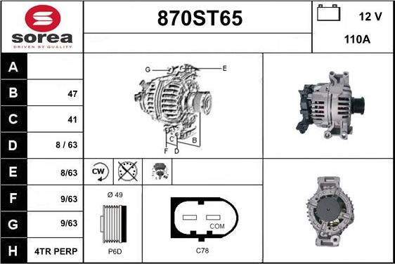 STARTCAR 870ST65 - Генератор avtolavka.club