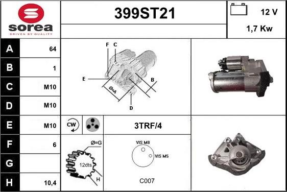 STARTCAR 399ST21 - Стартер avtolavka.club