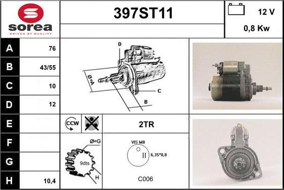 STARTCAR 397ST11 - Стартер avtolavka.club