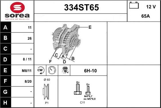 STARTCAR 334ST65 - Генератор avtolavka.club