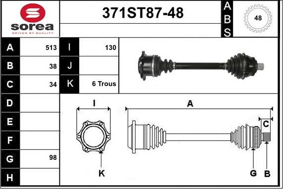 STARTCAR 371ST87-48 - Приводний вал avtolavka.club