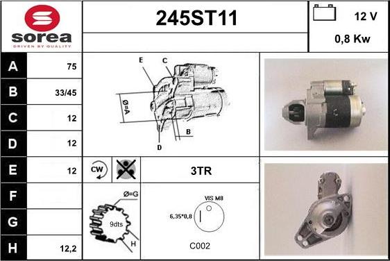 STARTCAR 245ST11 - Стартер avtolavka.club