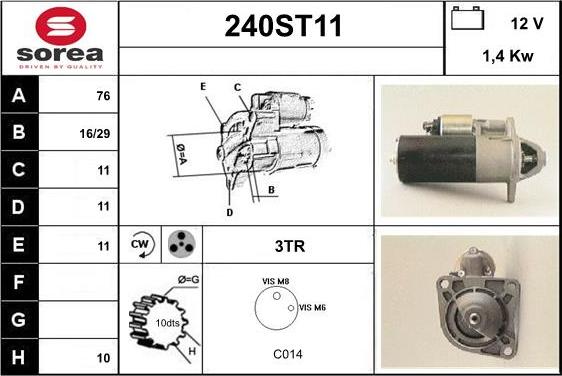 STARTCAR 240ST11 - Стартер avtolavka.club