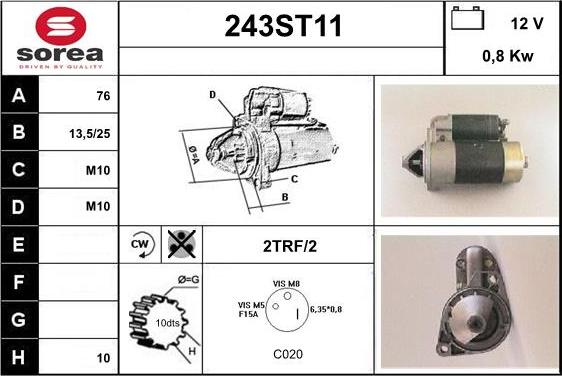 STARTCAR 243ST11 - Стартер avtolavka.club