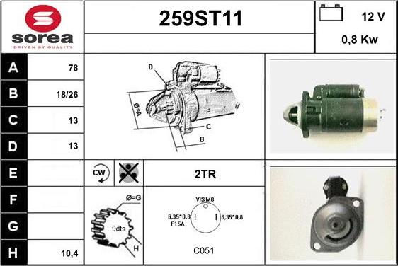 STARTCAR 259ST11 - Стартер avtolavka.club