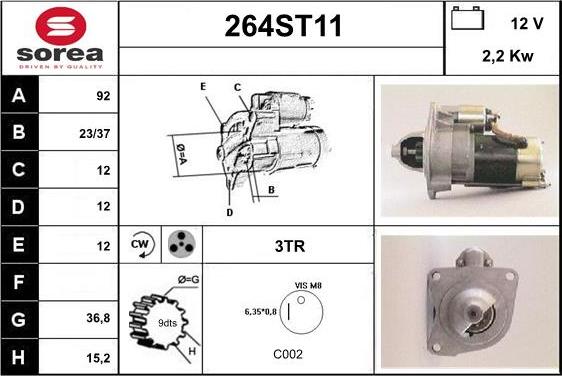 STARTCAR 264ST11 - Стартер avtolavka.club