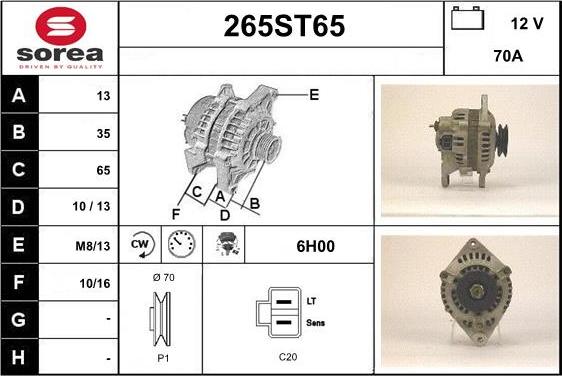 STARTCAR 265ST65 - Генератор avtolavka.club