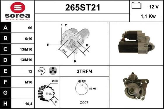 STARTCAR 265ST21 - Стартер avtolavka.club