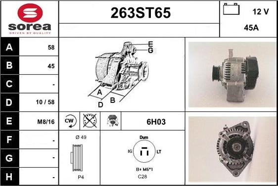 STARTCAR 263ST65 - Генератор avtolavka.club