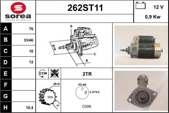 STARTCAR 262ST11 - Стартер avtolavka.club