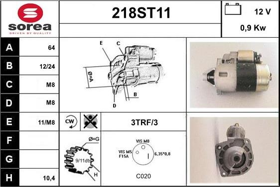 STARTCAR 218ST11 - Стартер avtolavka.club