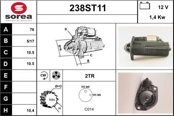 STARTCAR 238ST11 - Стартер avtolavka.club