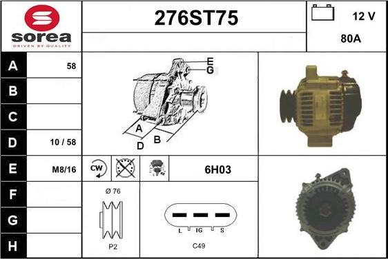 STARTCAR 276ST75 - Генератор avtolavka.club