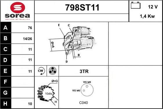 STARTCAR 798ST11 - Стартер avtolavka.club