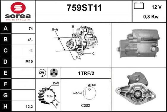 STARTCAR 759ST11 - Стартер avtolavka.club