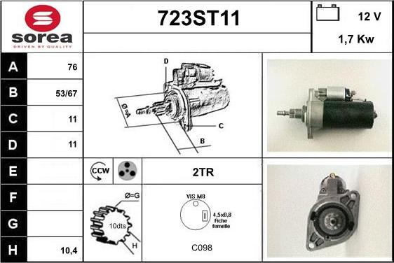 STARTCAR 723ST11 - Стартер avtolavka.club