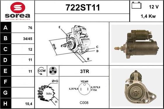 STARTCAR 722ST11 - Стартер avtolavka.club