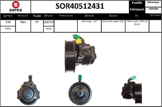 STARTCAR SOR40512431 - Гідравлічний насос, рульове управління, ГУР avtolavka.club