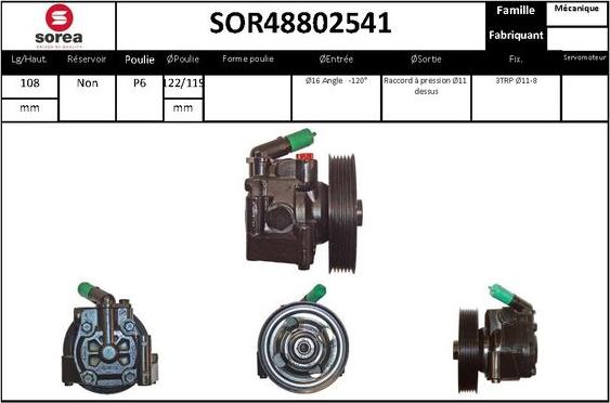 STARTCAR SOR48802541 - Гідравлічний насос, рульове управління, ГУР avtolavka.club