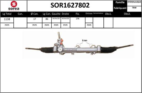 STARTCAR SOR1627802 - Рульовий механізм, рейка avtolavka.club