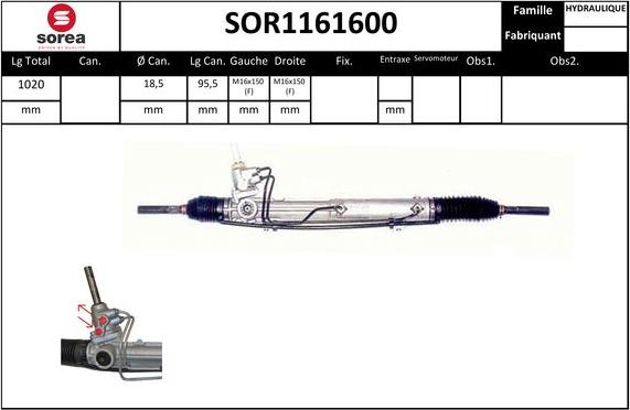 STARTCAR SOR1161600 - Рульовий механізм, рейка avtolavka.club