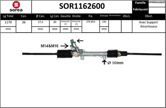 STARTCAR SOR1162600 - Рульовий механізм, рейка avtolavka.club