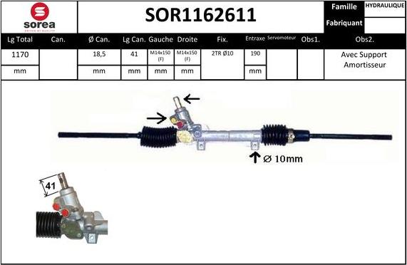 STARTCAR SOR1162611 - Рульовий механізм, рейка avtolavka.club