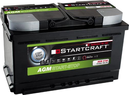 STARTCRAFT AGM ST80 - Стартерна акумуляторна батарея, АКБ avtolavka.club