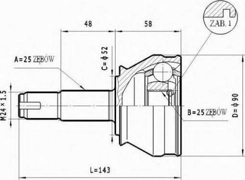 Statim C.167 - Шарнірний комплект, ШРУС, приводний вал avtolavka.club