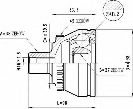 Statim C.296 - Шарнірний комплект, ШРУС, приводний вал avtolavka.club