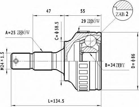 Statim C.266 - Шарнірний комплект, ШРУС, приводний вал avtolavka.club