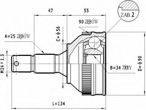 Statim C.276 - Шарнірний комплект, ШРУС, приводний вал avtolavka.club