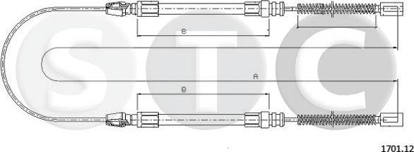 STC T481312 - Трос, гальмівна система avtolavka.club