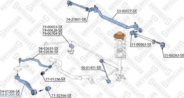 Stellox 54-01205-SX - Важіль незалежної підвіски колеса avtolavka.club